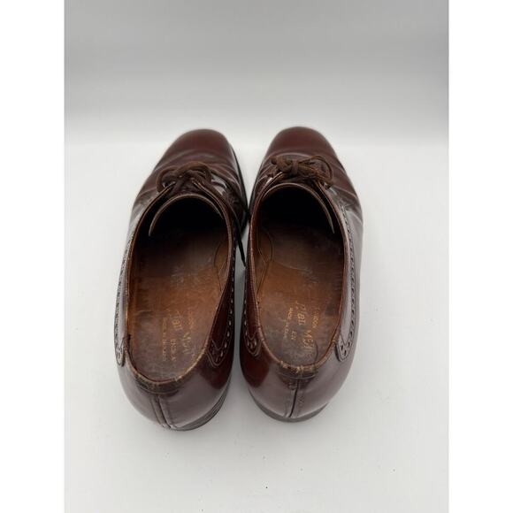 Men’s Alan Mcafee 10 Oxfords Dress Wingtip Brown Leather England Shoes - Picture 2 of 6